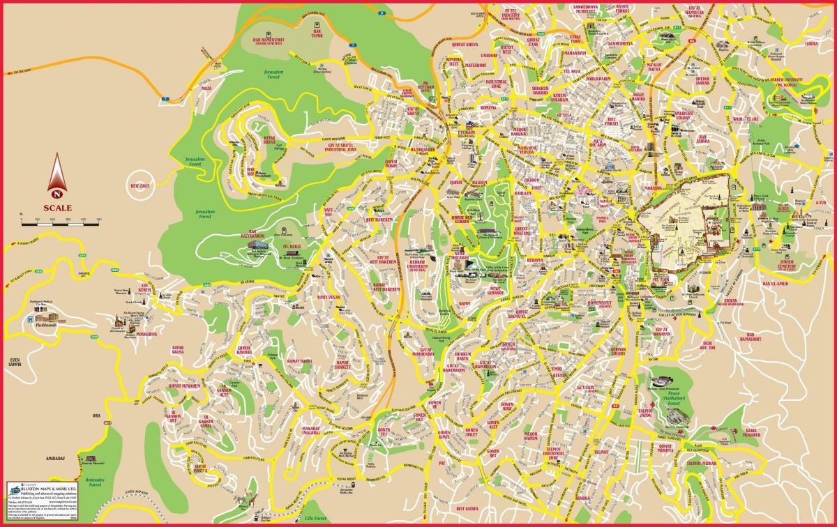 mappa della città di Gerusalemme