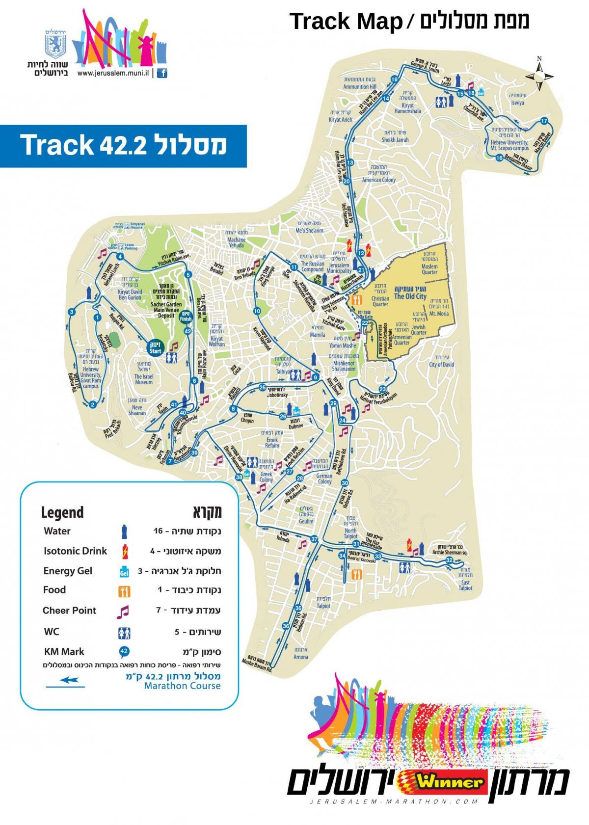 mappa di Gerusalemme maratona