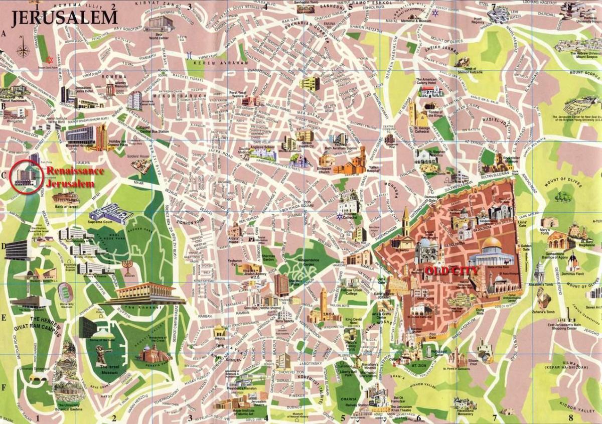 mappa stradale di Gerusalemme