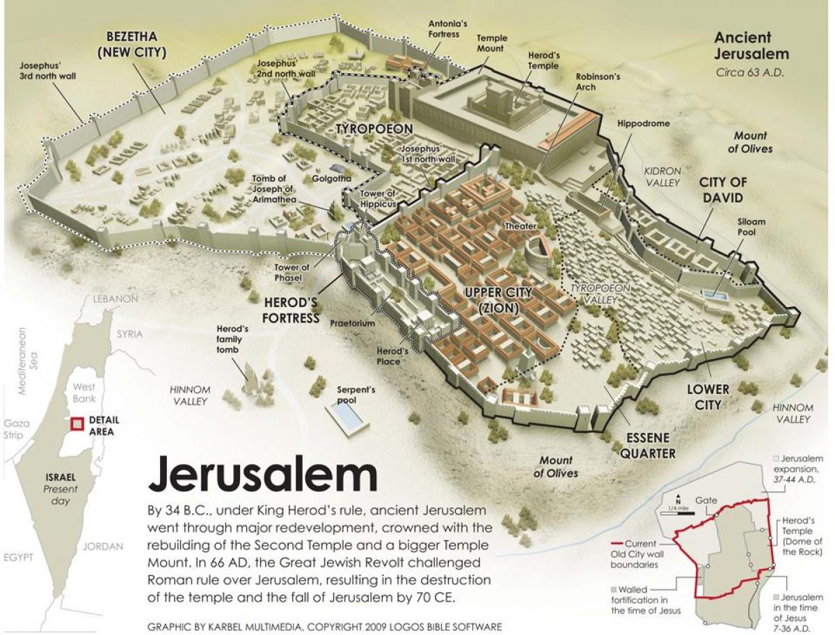 mappa di antica Gerusalemme