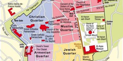 Quattro quarti di Gerusalemme la mappa