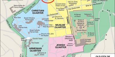 Mappa della porta di damasco a Gerusalemme