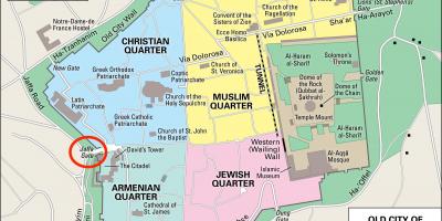 Mappa della porta di Giaffa a Gerusalemme