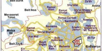 La mappa dei quartieri di Gerusalemme
