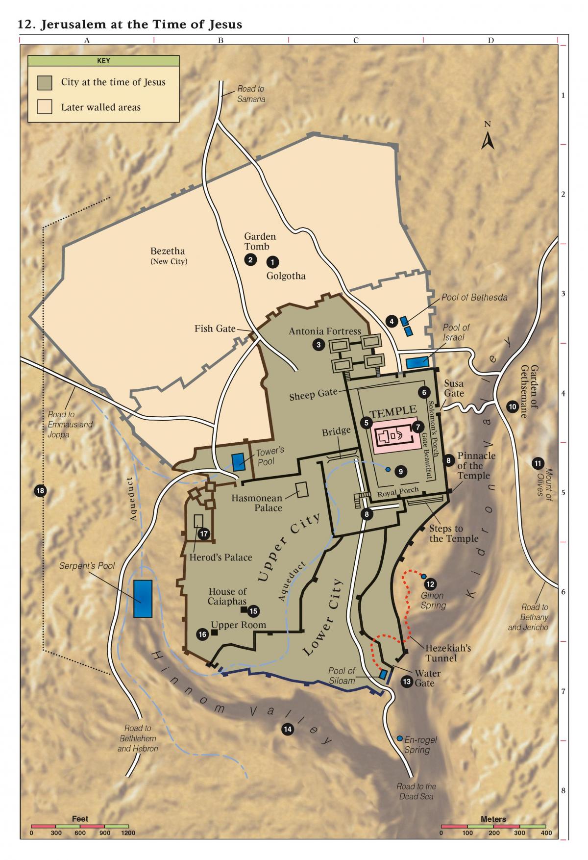 mappa di biblica di Gerusalemme