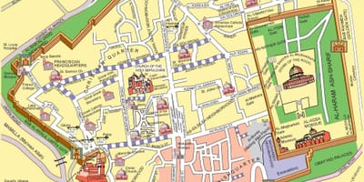 Mappa della città vecchia di Gerusalemme